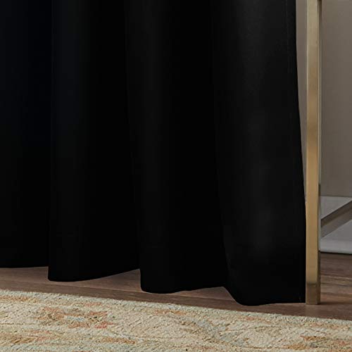 Curtainworks 1Q80370ARE Kendall Color Block Grommet Curtain Panel, 95 inch, Cream/Black image 3