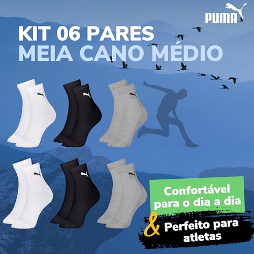 Kit com 06 Pares De Meias Cano Médio Masculino Adulto | KIT - A | 39-43