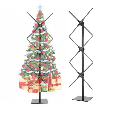 Image of Missyou 124cm 3DHologramFan Christmas Tree Display, 3 PCS 46CM Fans with Bluetooth, App & Remote Control, Holographic Fan LED, Customizable Video Content for Exhibitions, Trade Shows, Advertising