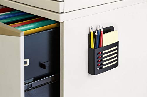 Storagemax Magnetic Memo Holder And Organizer For Kitchen, Locker, Home Or Office. Includes 3" X 5" Sticky Back Notepad And Pencil. (Black, 2-Pack) #TOP3