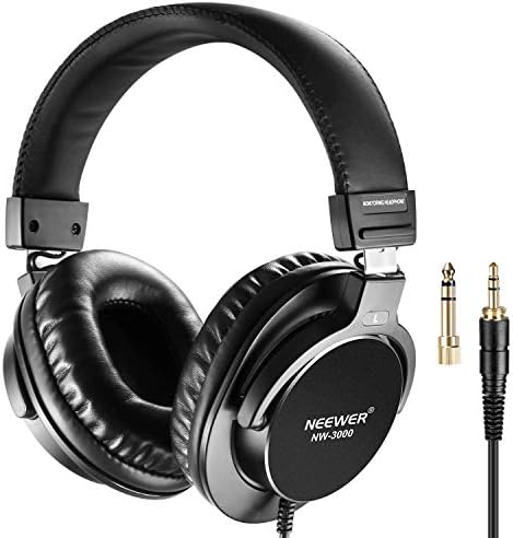 Neewer NW-3000 Closed Studio Headphones 10Hz-26kHz Lightweight Dynamic Headsets with 3 meters Cable 6.5mm Plugs for Appreciating Music, Watching Movies, Playing Games, Recording
