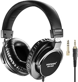 Neewer NW-3000 Closed Studio Headphones 10Hz-26kHz Lightweight Dynamic Headsets with 3 meters Cable 6.5mm Plugs for Appreciating Music, Watching Movies, Playing Games, Recording