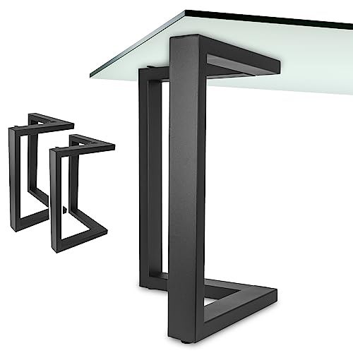 NEXT LEVEL - Patas para Mesas | 46x46x74cm, Perfil 80x40mm, Metálicas, para Madera y Cristal,...