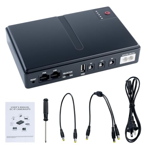 Mini DC UPS Uninterruptible Power Supply, UPS Battery Backup Power Supply for Router/Modem/Security...