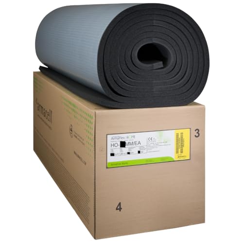 ArmaFlex HOME - Alfombrilla aislante autoadhesiva de 10 mm - 10 m x 1 m, espuma de elastómero flexible para aislamiento térmico y acústico para camping, barco, casa y bricolaje – 10/19/25/32 mm