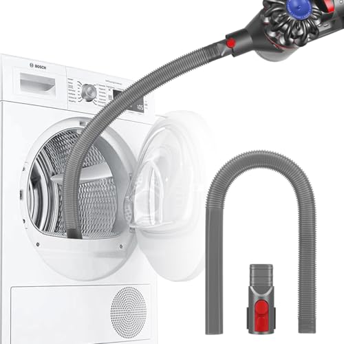 Image of Dryer Vent Cleaner Kit Compatible with Dyson V7 V8 V10 V11 V12 V15, Vacuum Attachment Dryer Vent Lint Remover Hose Attachment - grey