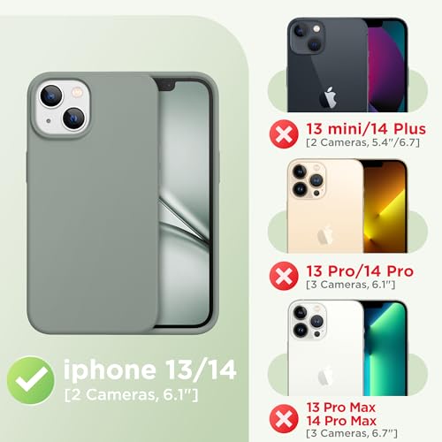 Image of GolbinBox Magnetic for iPhone 13 /14 Case, Silicone Cover, Calke Green