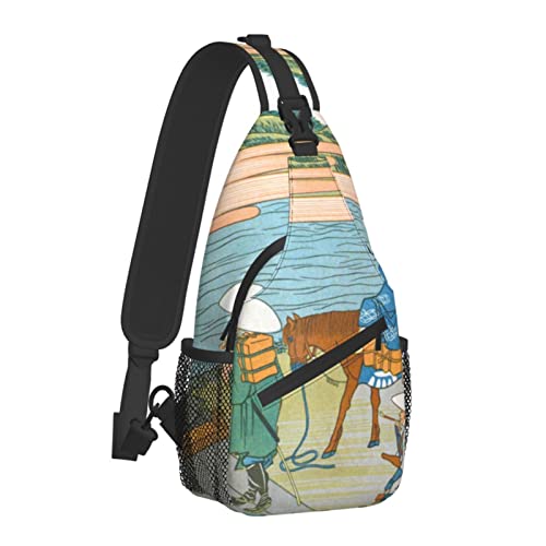 葛飾北斎 「東海道五十三次 絵本駅路鈴 二川」 斜め掛け ショルダー