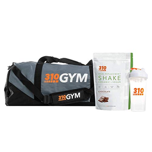 Fitness Bundle By 310 Nutrition - Includes Keto And Paleo Friendly Chocolate Vegan Organic Meal Replacement Shake (28 Servings), Gym Bag And Protein Shaker Cup #TOP23