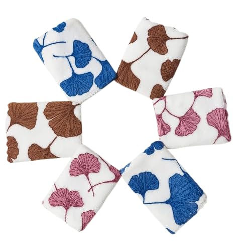 Floral Print Cotton Handkerchiefs for Ladies, Girls, Kids | Pack of 12 | Ultra Absorbent and Super Soft Microfiber Face Towels for Newborn Babies (Small 25x25 cm)-image-2