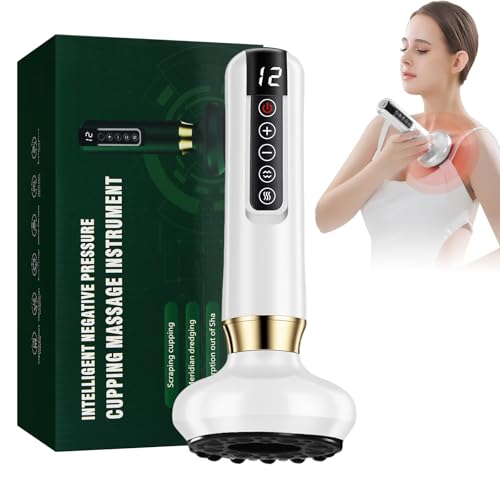 Horuili® Grattoir Électrique, Dispositif De Grattage Masseur Électrique, Appareil de Gua Sha à Usage Domestique, Massage du Corps Entier, Gua Sha, Cupping (blanc)