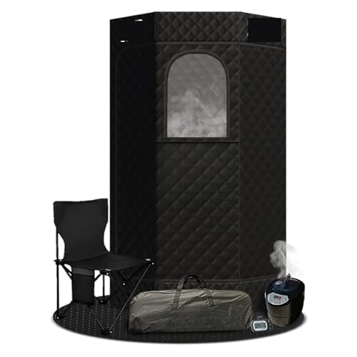 ウェルネスとリラクゼーションのためのポータブルホームサウナ蒸気加熱六角モデル60分間急速スチームルームジェネレーター、フロアマット