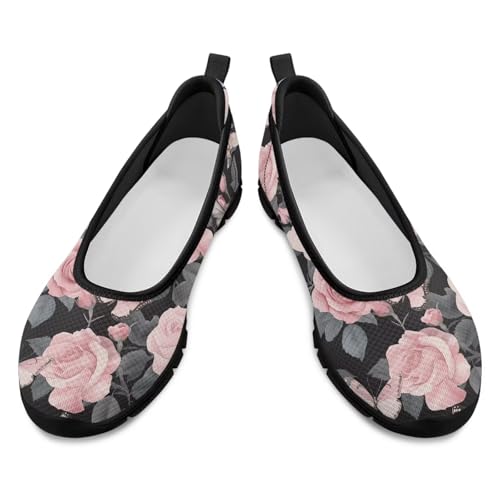 Image of Walking Shoes Women Breathe Mesh Slip On Sneakers Women Comfortable Lightweight