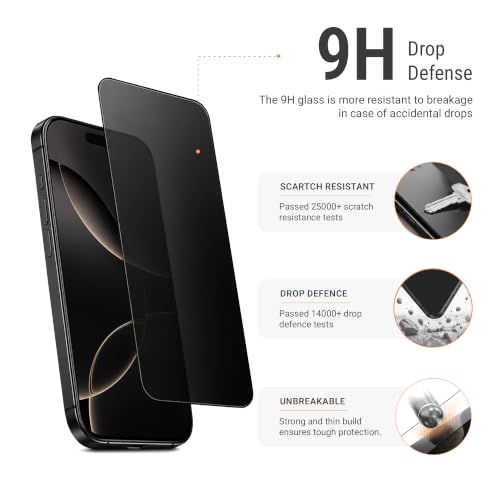 Image of DailyObjects ZeroBubble QwikInstall Privacy Screen Protector with Applicator Tray | Compatible with iPhone 16