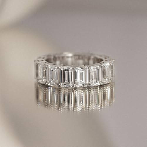Marilyn Monroe Eternity Ring For Women 14K Yellow Gold, Rose Gold, Platinum Plated 925 Sterling Silver Infinity Band | 10.30 Carats Emerald Cut Cubic Zirconia CZ Diamond Stimulant3