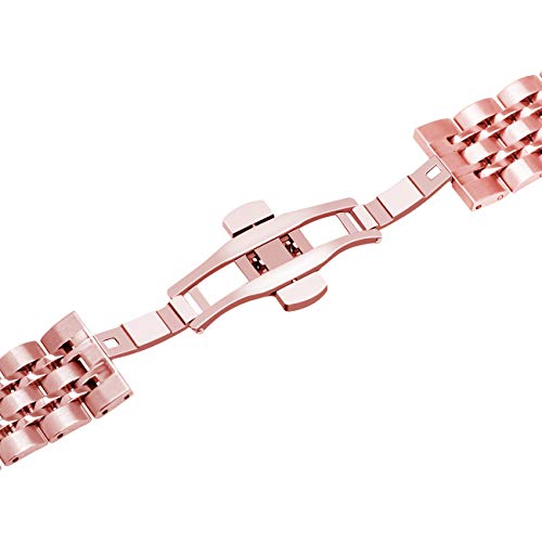 Juntan Compatible Metal Watch Strap for iWatch Smart Watch Band Series 6 SE 5 4 3 2 1 Sport All Models 38mm/40mm Rose Gold - Image 4