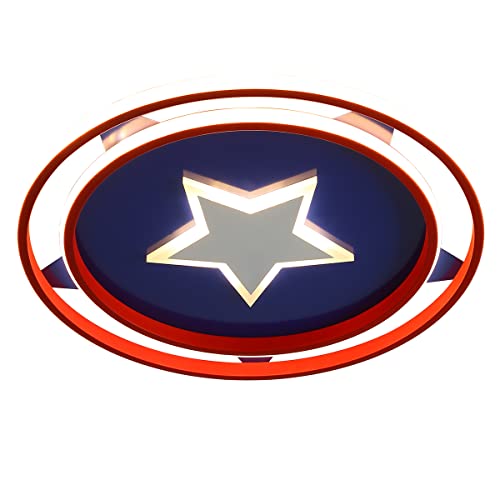 Lampara de Techo LED Regulable con Mando a Distancia Niño Niña Plafón para Habitacion 60W 3000K-6500K para Infantil Juvenil Dormitorio Cocina Salón Comedor Redondo, Azul Cover