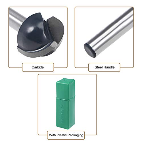 Uxcell Router Bit 1/4 Shank 3/4 Cutting Dia. Core Box 2 Flutes Carbide Tip For Carpentry Woodworking Milling Cutter Tool #TOP3