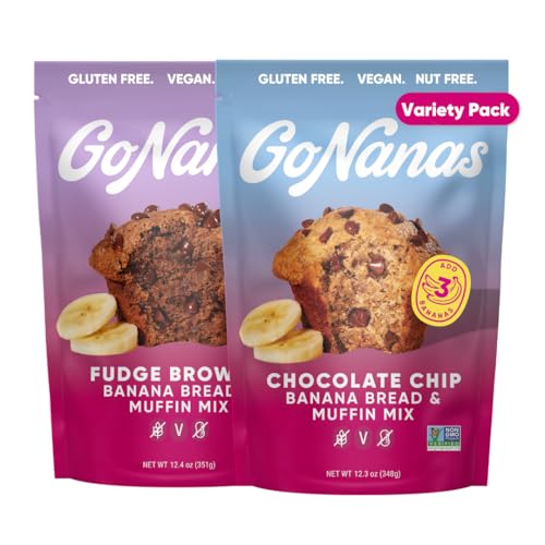 GoNanas Banana Bread Mix - Bundle of 2 Flavors. Vegan,