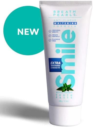 Miniatura 3 de Smile Fresh Breath - Pasta dental blanqueadora de menta verde natural, libre de flúor, apta para veganos, extra fuerte, sin SLS ni parabenos