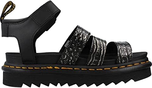 Dr. Martens Women's Blaire Embossed Leather, Black/White, 8 | Image 3