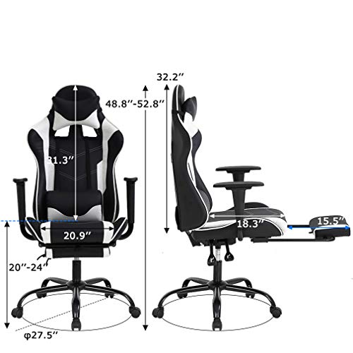 BestOffice PC Gaming Chair Office Chair Ergonomic Massage PU Leather Recliner Computer Chair with Lumbar Support Rolling Swivel Task Chair for Adults の商品画像 1