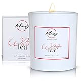 Maas Scented Handcrafted Soy Wax Candle Jar - Decorative Scented Candle - Made of Natural Soy Wax for A Clean, Long Burning Time - Relaxing Decorative Gift for Home, Birthday, Christmas - White Tea