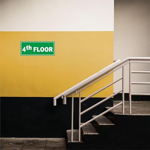 Image of ATTRACTSO - 4th Floor Sign Self Adhesive Laminated Sticker for Home, Office, Shop, Hospital, Hotel, Theatre, Restaurant - 12 inchx5 inch inch (Green)