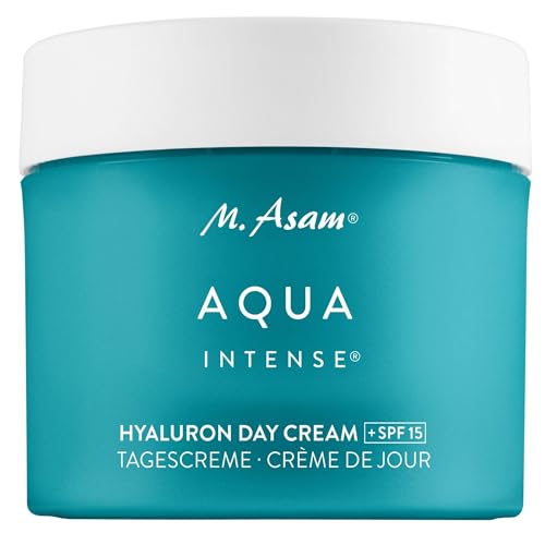 M. Asam Aqua Intense Hyaluron Day Cream LSF15 (100 ml) - Crema hidratante sin perfume con complejo de ácido hialurónico patentado, 120 h de humedad, para pieles sensibles