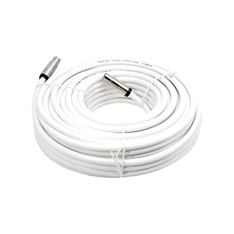 MAST DIGITAL YCAB01G Smedz TV Aerial Cable Extension Kit with Premium Fitted Compression IEC Male to Male Connectors,White,20 m Cover