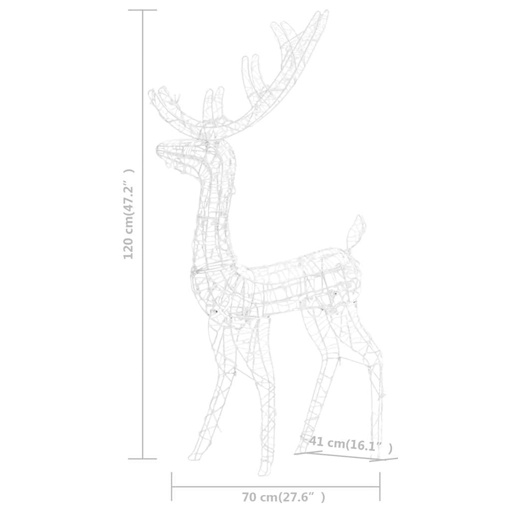 Refined Adorno reno de Navidad acrílico blanco frío 140 LEDs 120 cm