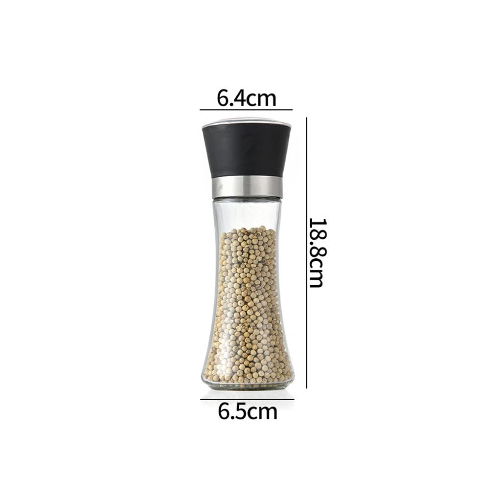 Barattolo di spezie Macina Sale E Pepe Macina Pepe Nero Domestico In Acciaio Inossidabile Ora Macina Grani Di Pepe Grani Di Pepe Manuali Ora Macina Bistecca Condimento Bottiglia (Color : Black ( Color