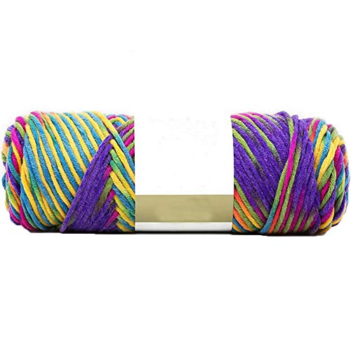 Image of Colors Soft Cotton Crochet Yarn 100g /0.22lb Rainbow Gradient - Super Soft Warm Yarn for Sweater, Bag, Hat, Scarf
