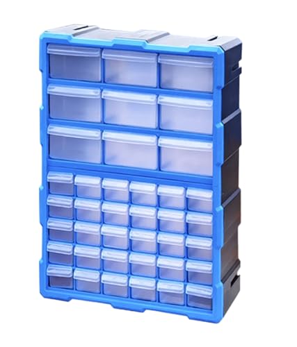 収納ケース 引き出し 収納ボックス 収納 ボックス 收?箱 パーツキャビネット 壁 小物入れ プラスチック 小物収納 透明 大容量 多機能 独立型 多格子分類 組合せキャビネット 積み重ね可能 日常雑貨 便利 デスクトップ収納ボックス (ブルー,39段)