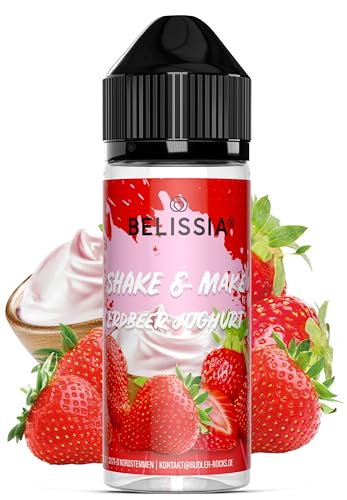 Belissia Shake and Make - Erdbeer-Joghurt - Hochdosiertes Lebensmittel Aroma 10ml mit praktischer Schüttelflasche zum mischen. Für Lebensmittel, Kochen, Backen, Hobby, Raumerfrischung uvm.