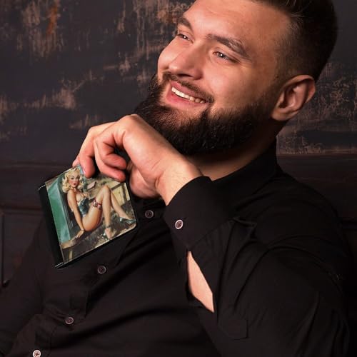 1950s Vintage Pin-up-Girls Letter Mail Box Printed Wallets for Men Slim Bifold Wallet with Multiple Card Slots Custom Present4