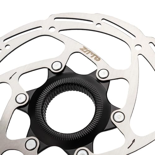 ZTTO Centerlock Bike Disc Brake Rotor, 140mm High Strength Steel and Light Alloy 1.8mm 6-Hole Mount Bicycle Disc Brake Rotor Fit Any Pads For MTB Road Bike (140mm Black)