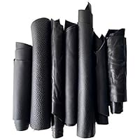 IPEA 1 Kg de Cortes de Cuero – Piel Auténtica en Tamaños Aleatorios Colore Negro – Fabricado en Italia – Recortes con Formas Variadas – Restos de Producción Artesanal – Para Manualidades