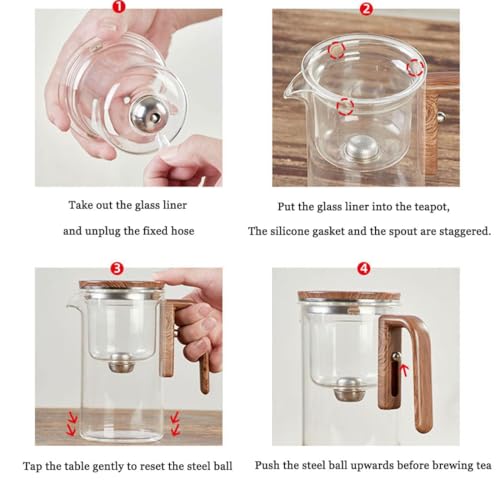Théière magique en verre avec infuseur à thé et filtration séparée - 7