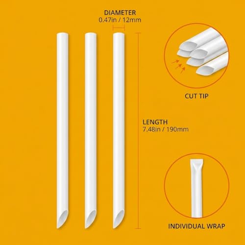 Pitillos desechables eco jumbo blanco 100 unidades miniatura 2