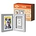 Better World Pets Paw Prints Keepsake Photo Frame Holds 4 x 6 inch Picture - Memorial Clay Imprint Kit - for Dogs and Cats - Perfect for Pet Lovers - Hinged for Desktop