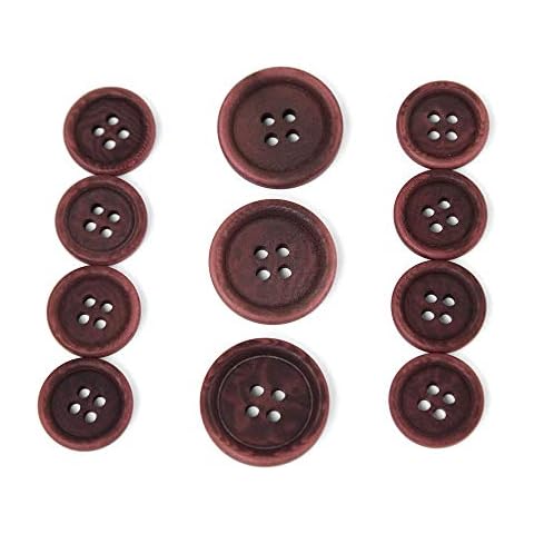 Set of 11 Luca Classic Matte Burgundy Corozo Suit Buttons, Made in Italy Cover