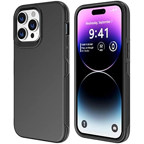 ibelief for iPhone 14 Pro Max Case with [Tempered Glass Screen Protector 2 Pack] [Shockproof] [Dropproof] [Non-Slip] Full Body Rugged Protective Phone Case for Apple iPhone 14 Pro Max 6.7" (Black) Cover