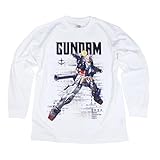 [EVERSOUL] 機動戦士ガンダム ロンT 長袖Tシャツ GUNDAM RX-78-3 地球防衛軍 モビルスーツ ザク シャア アニメ グッズ プレゼント メンズ ホワイト Mサイズ [並行輸入品]