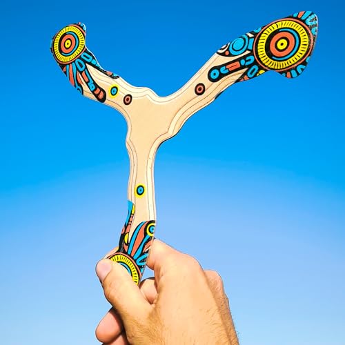 Boomerang de madera para principiantes – Boomerang retornable modelo N6, fácil de lanzar para adolescentes y adultos, juego al aire libre ligero y probado en vuelo miniatura 2