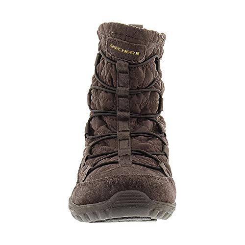 Skechers Skechers Women's Reggae Fest Steady Quilted Bungee Ankle Bootie,Chocolate,6.5 M US
