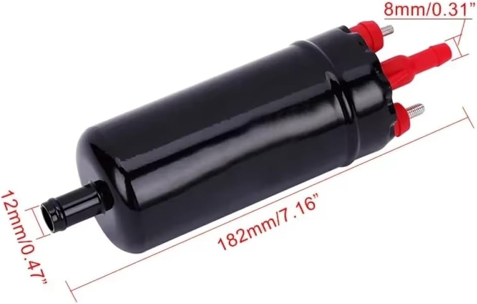 EFI Inline Pressure Fuel Pump 12V Universal Replacement For Part Number 0580464070 MegaSquirt Carbon Commutator Made E85 Compatible With Automotive Motorcycle Parts