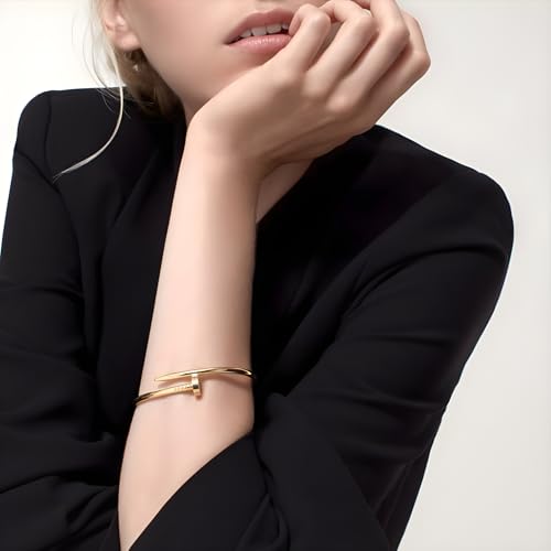 Image of Bamboo Pattern Bracelet for Women | Premium Gold Plated Cuff Bracelet | Minimalist Designer Jewellery for Daily & Party | Gift for Her