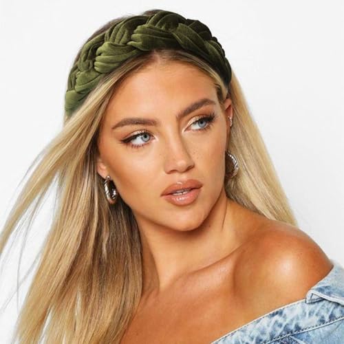 Image of DRESHOW Velvet Braided Headband Women Hair Hoop Elastic Hair Bands Fashion Headbands for Women