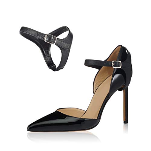 Straplets Detachable Shoe Straps | Versatile & Stylish Straps To Prevent Slipping & Expand Your Wardrobe | Your Shoe Collection\'s New Best Friend | Mary-Jane, Black (L: US W 9-11)